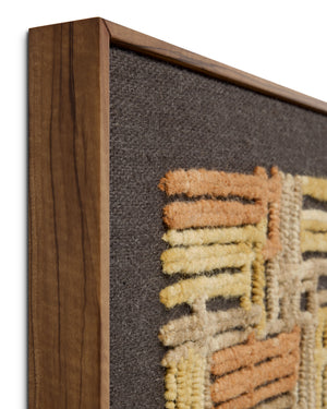Perpindicular Gold / Orange Rug Art - Wall Art Corner (V)