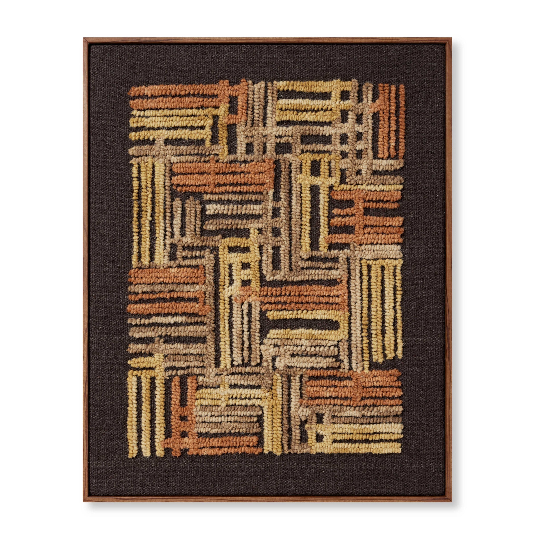 Perpindicular Gold / Orange Rug Art - Aerial Image