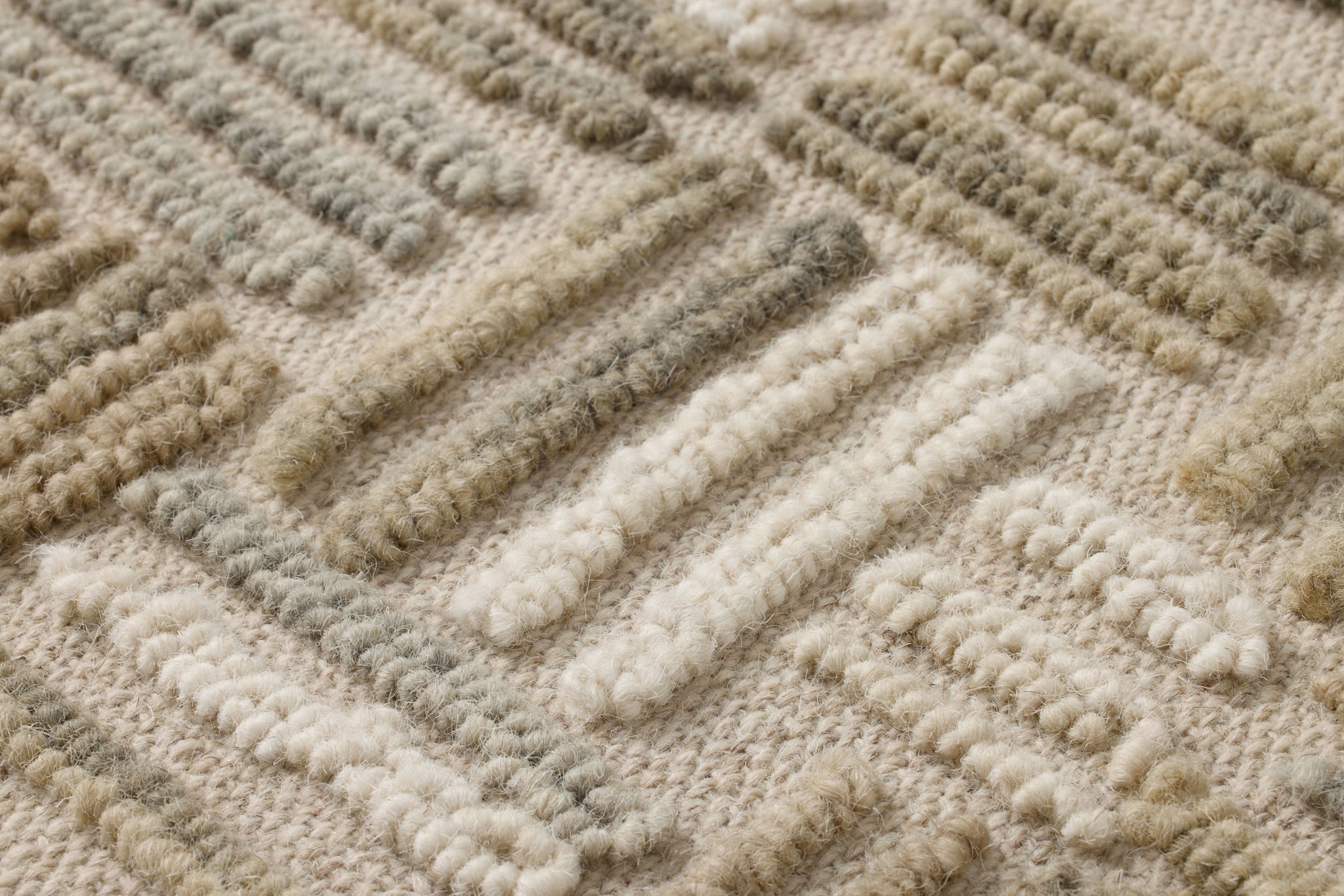 Perplexed Green / Ivory Rug Art - Macro Detail (H)