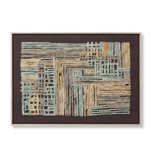 Bisect Blue / Gold Rug Art - Aerial Image