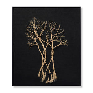 Rooted Black / Beige Rug Art - Aerial Image