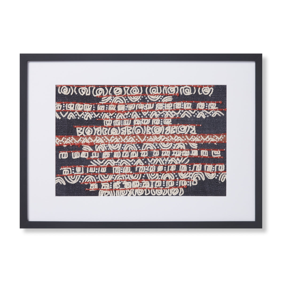 front view of Rainforest Blue / Rust luxury Artwork