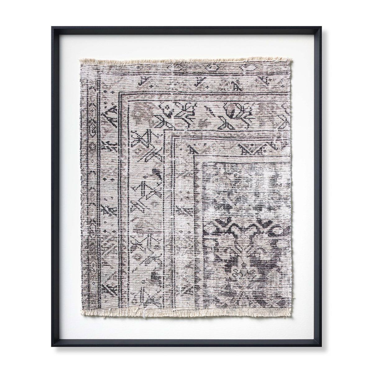 Aleppo Black / Ivory Rug Art - Aerial Image