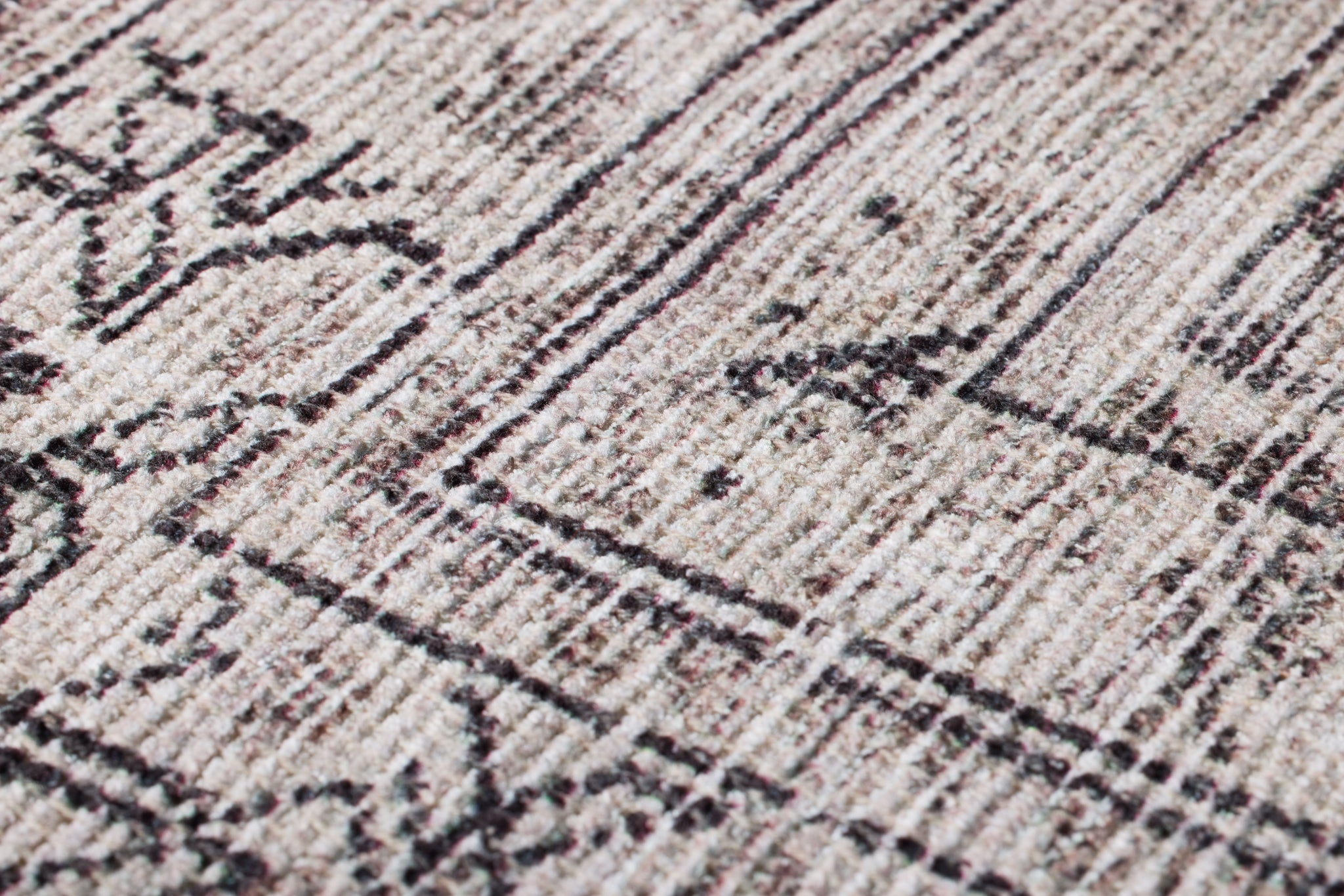 Aleppo Black / Ivory Rug Art - Macro Detail (H)