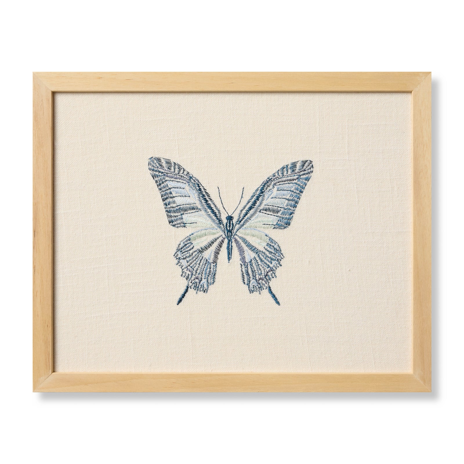 Butterfly Blue Ivory / Blue Rug Art - Aerial Image