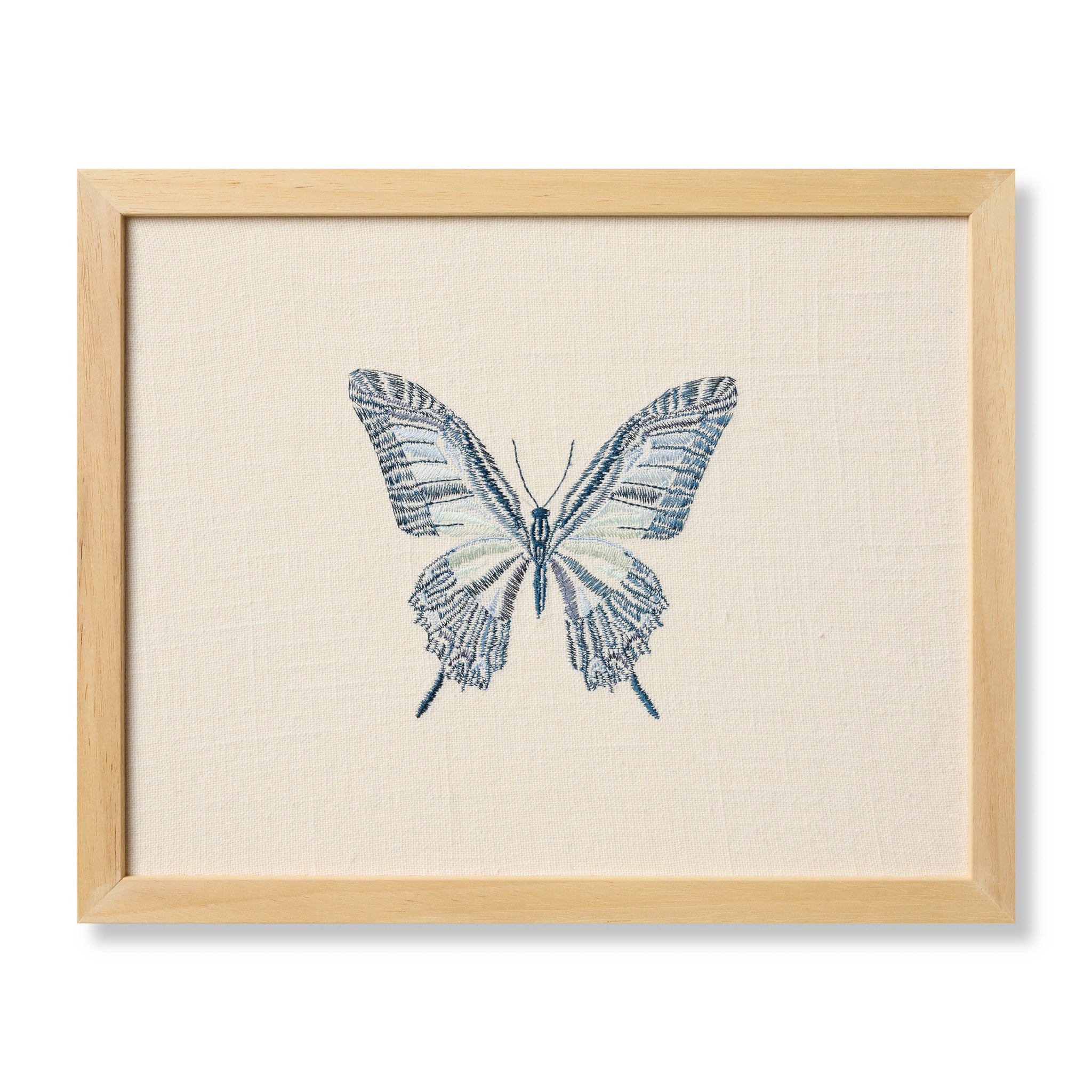 Butterfly Blue Ivory / Blue Rug Art - Aerial Image