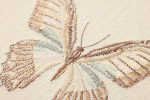 Butterfly Beige Ivory / Brown Rug Art - Macro Detail (H)