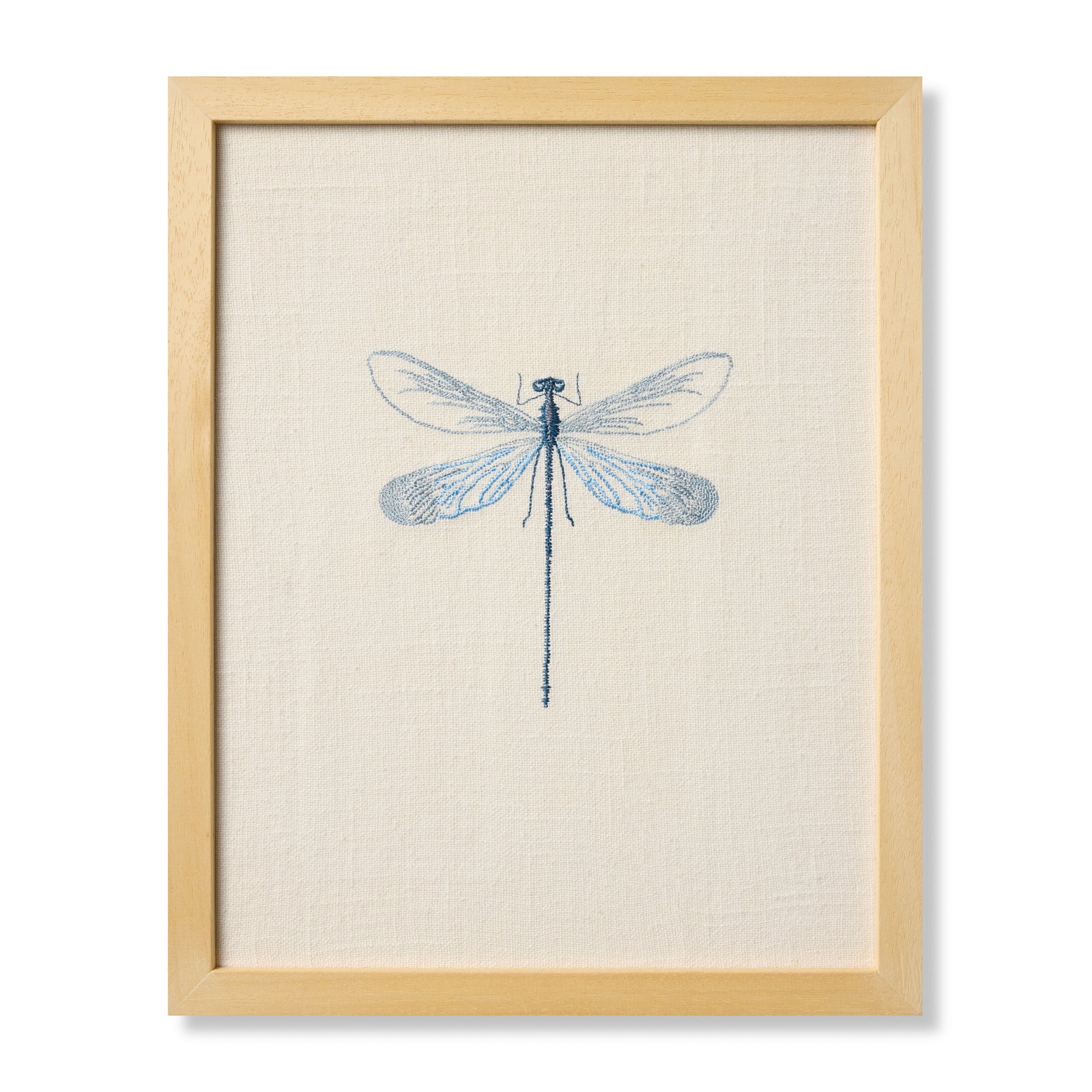 Dragonfly Blue Blue / Beige Rug Art - Aerial Image