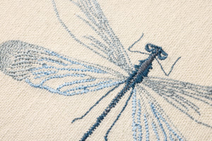 Dragonfly Blue Blue / Beige Rug Art - Macro Detail (H)