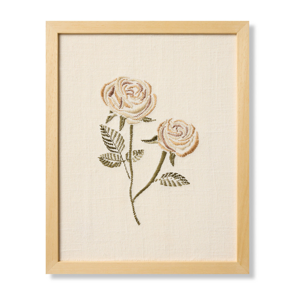 Rose Bud Beige Beige / Green Rug Art - Aerial Image
