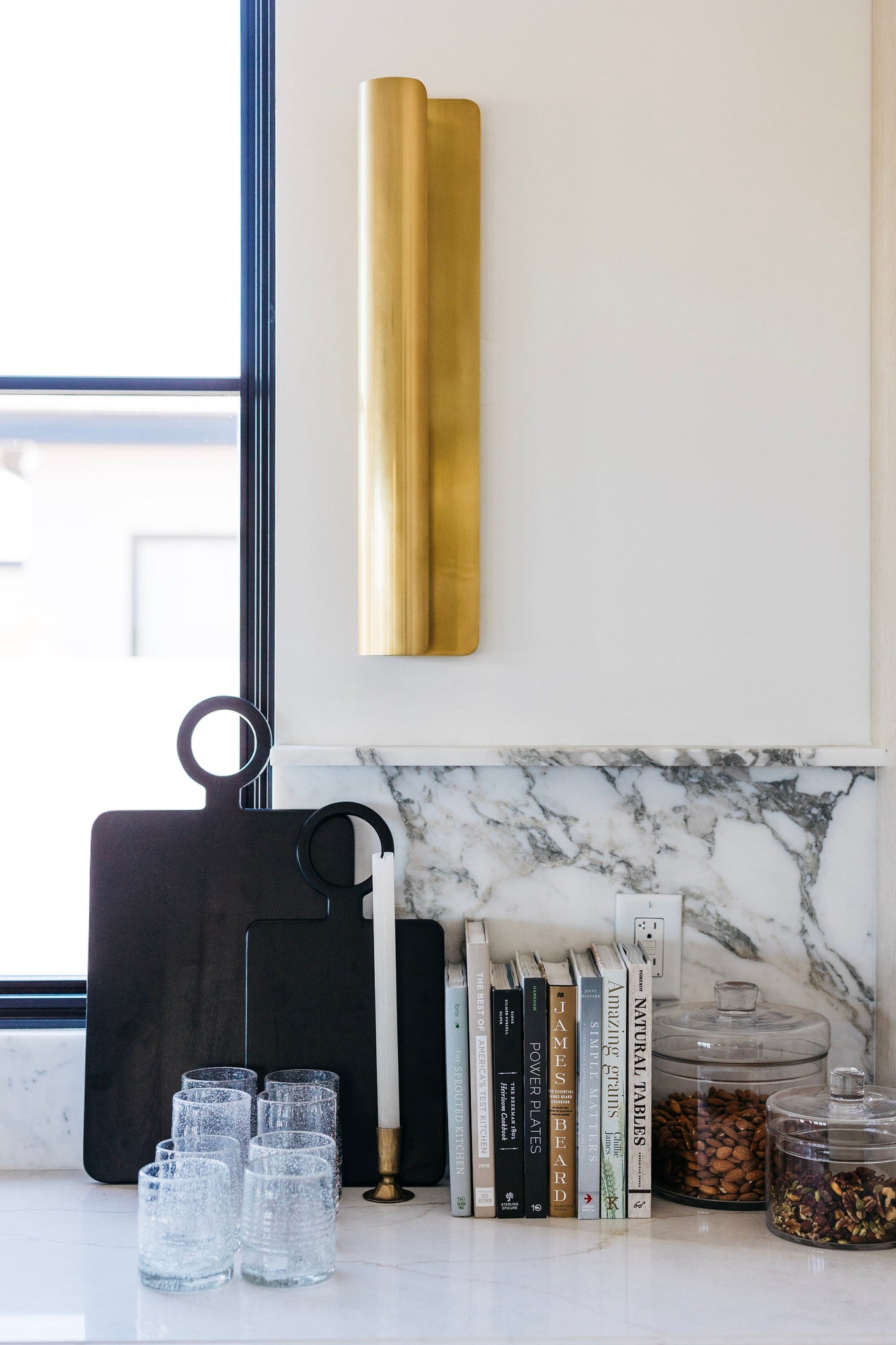 Accord Wall Sconce 5.5" x 25" - Lifestyle [1525-AGB]