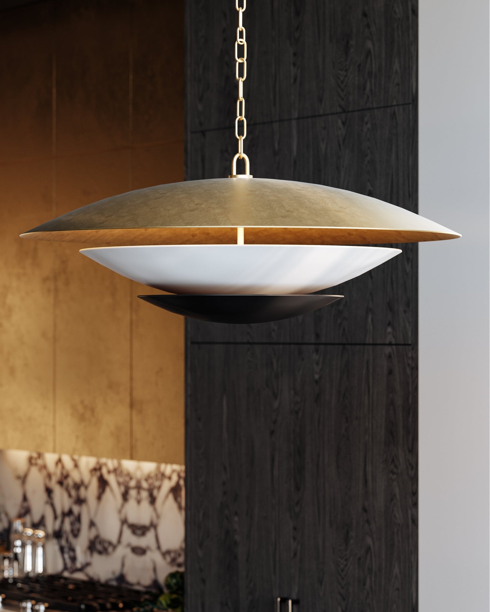 Adara Chandelier 36" - Lifestyle [413-36-VGL/SBK]