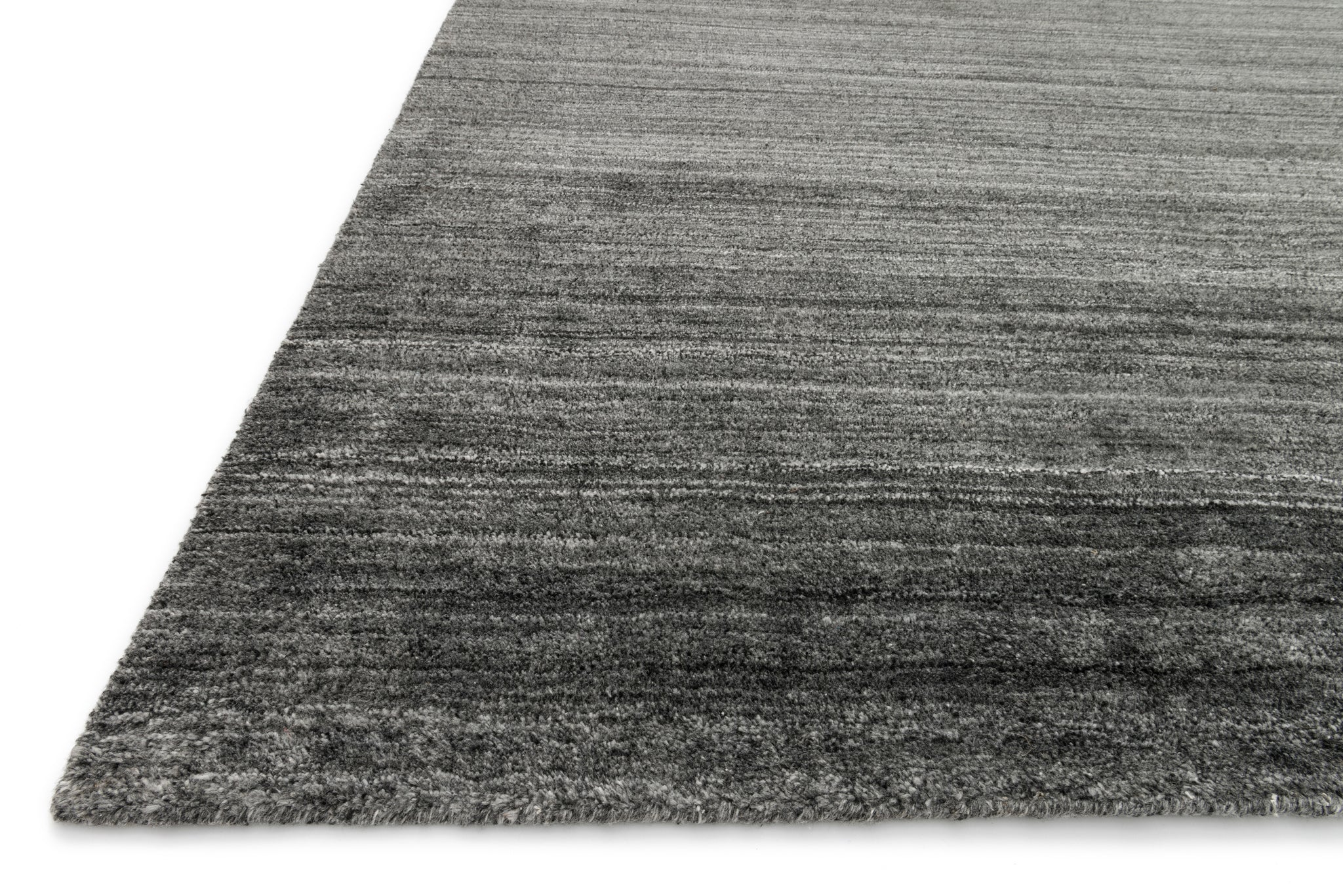 side view of Barkley Charcoal luxury Rug