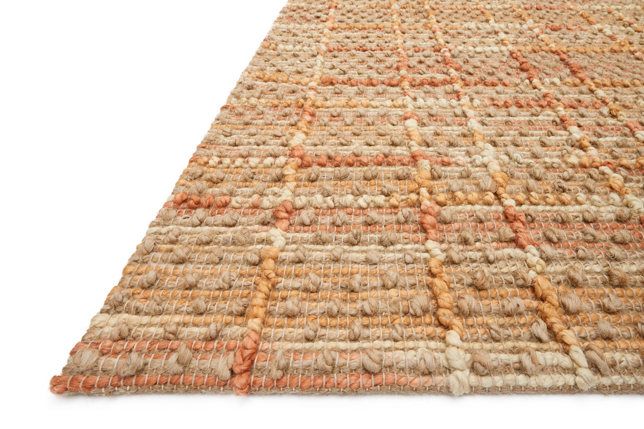 angle view of Beacon Tangerine luxury Rug
