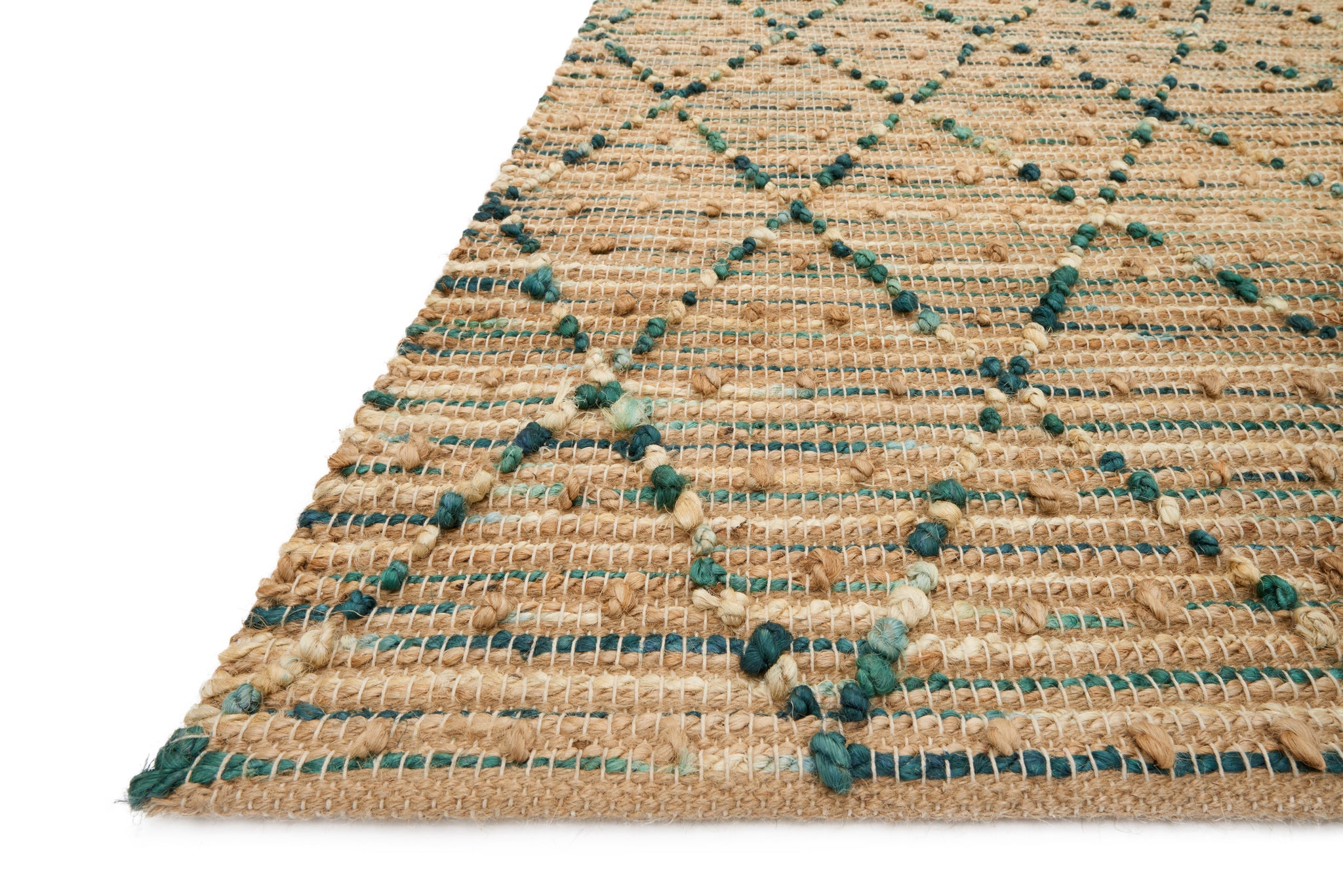 angle view of Beacon Aqua luxury Rug