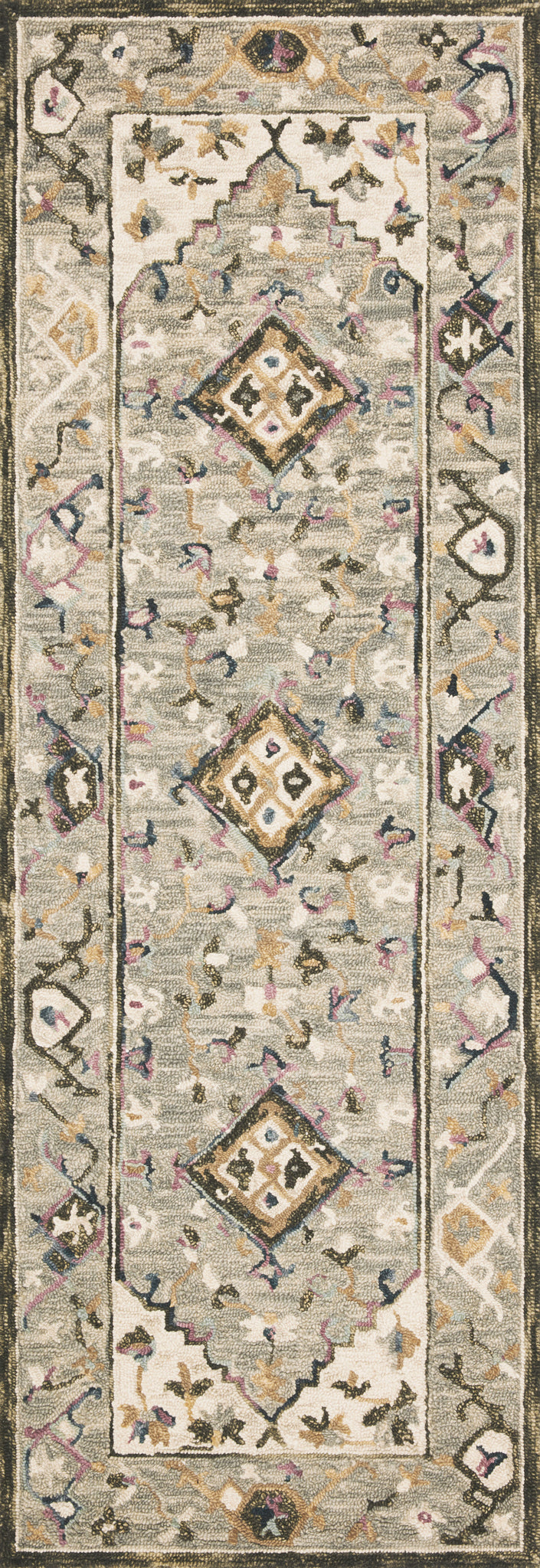detail view of Beatty Grey / Ivory luxury Rug