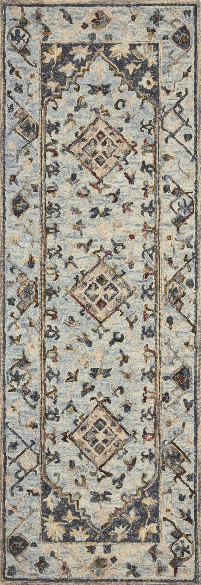 side view of Beatty Beige / Ivory luxury Rug