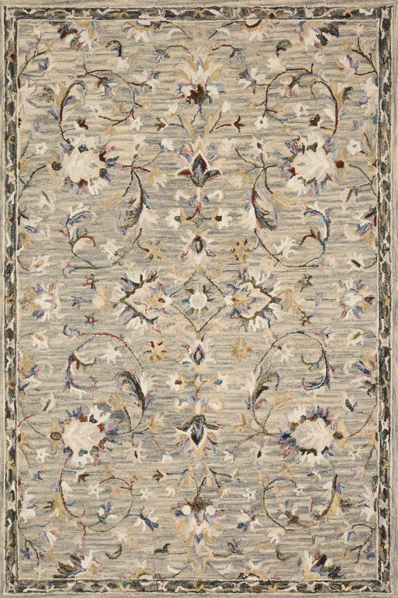 front view of Beatty Grey / Multi luxury Rug