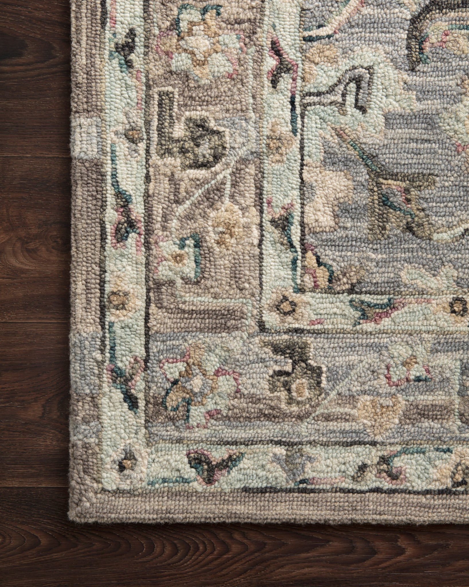 detail view of Beatty Light Blue / Multi luxury Rug
