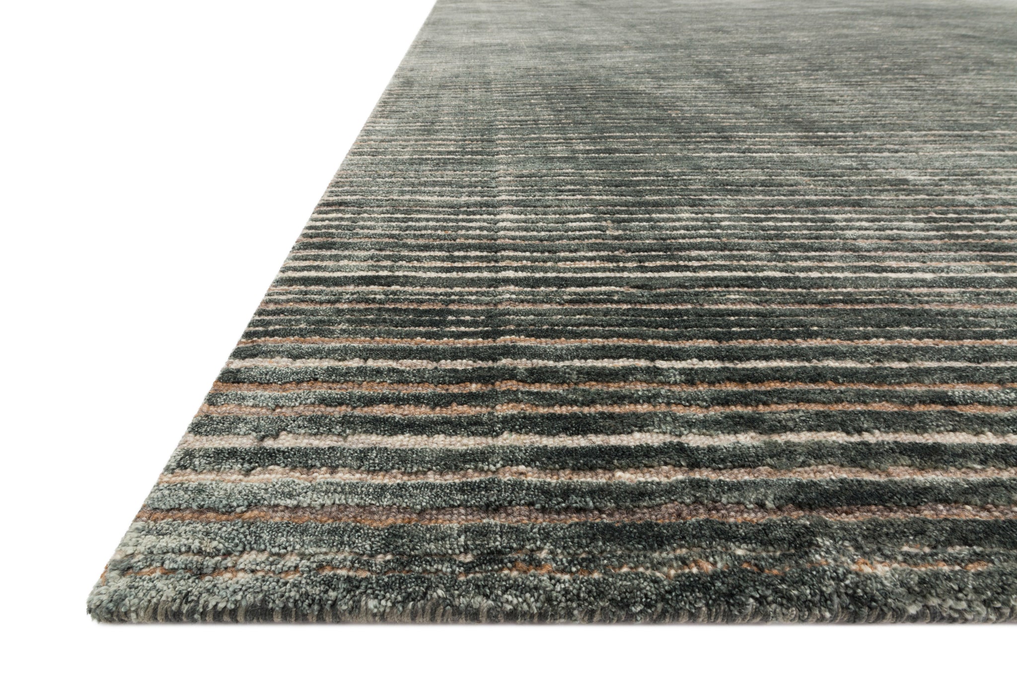 side view of Bellamy Lagoon luxury Rug