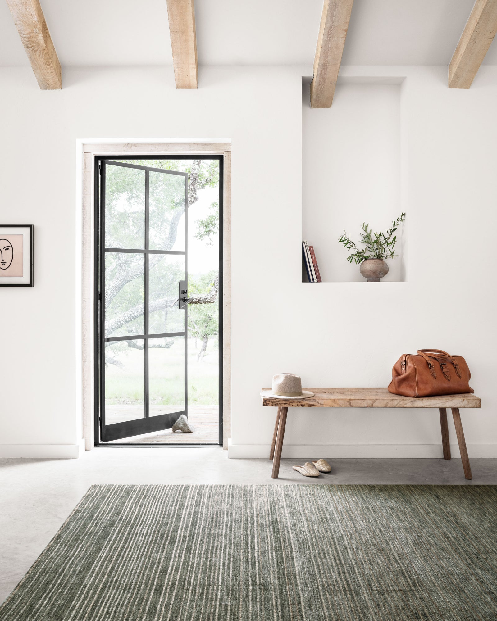 front view of Bellamy Lagoon luxury Rug