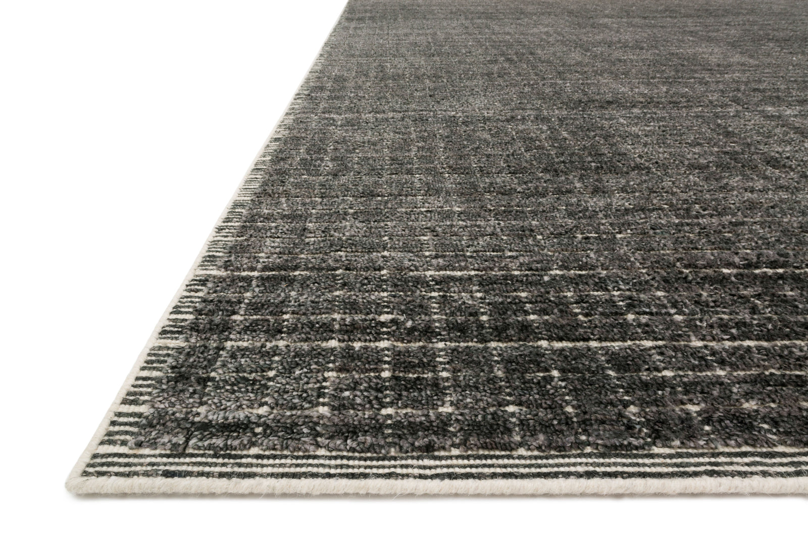 front view of Beverly Charcoal luxury Rug