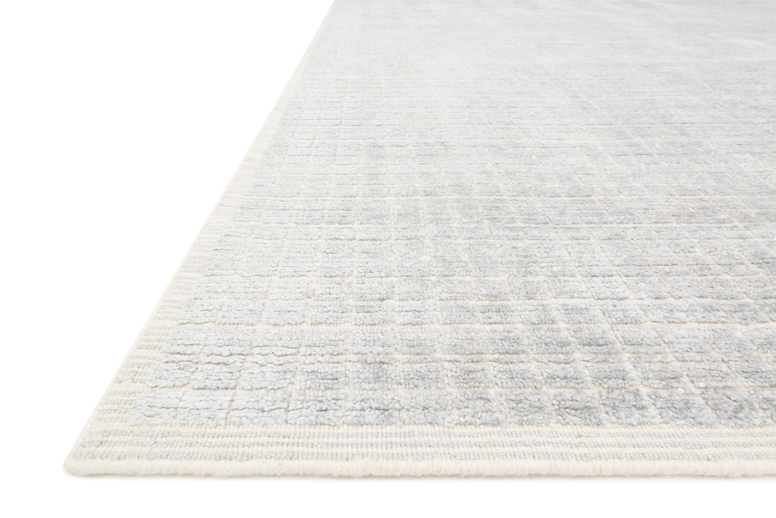 front view of Beverly Silver / Sky luxury Rug