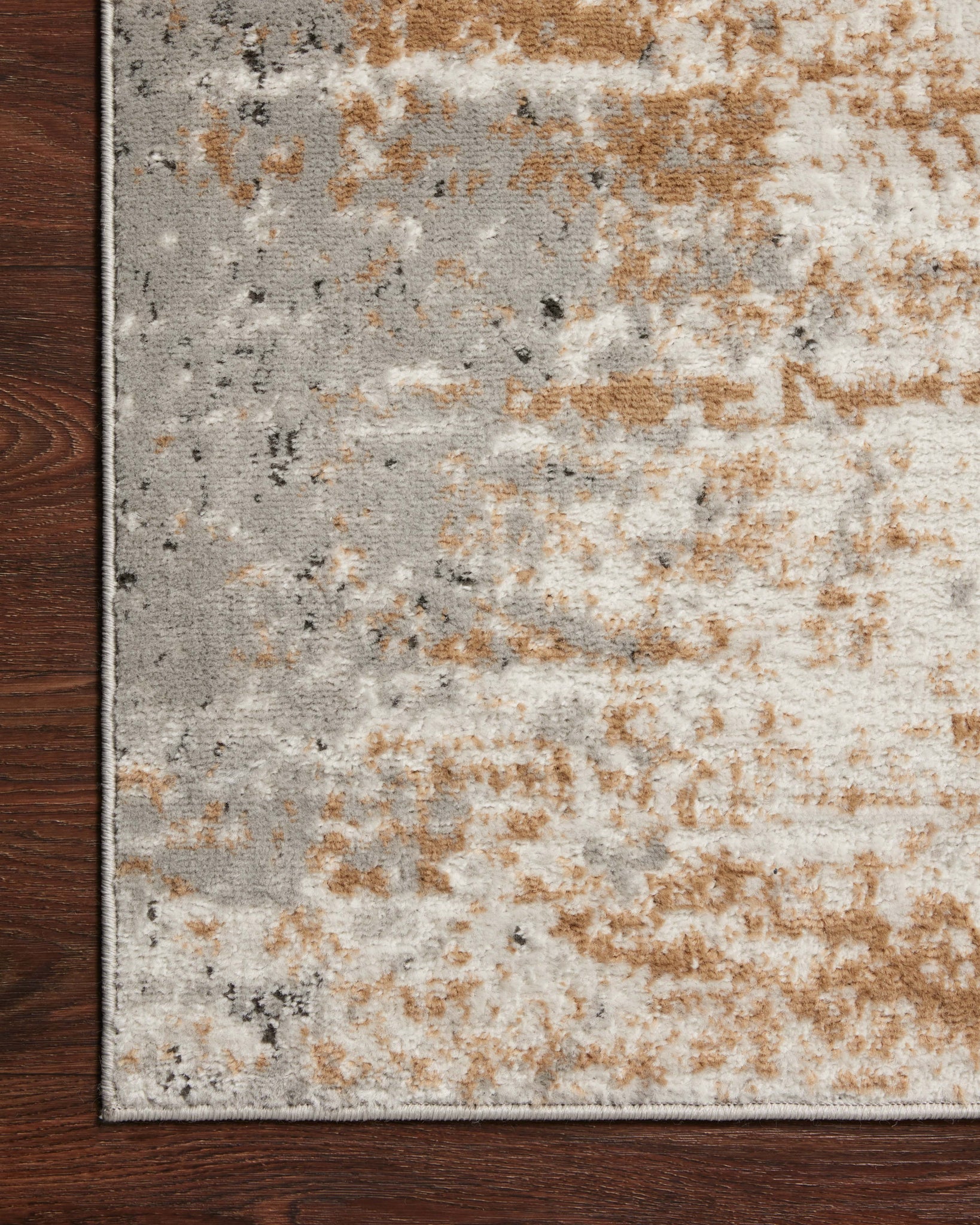 lifestyle view of Bianca Stone / Gold luxury Rug