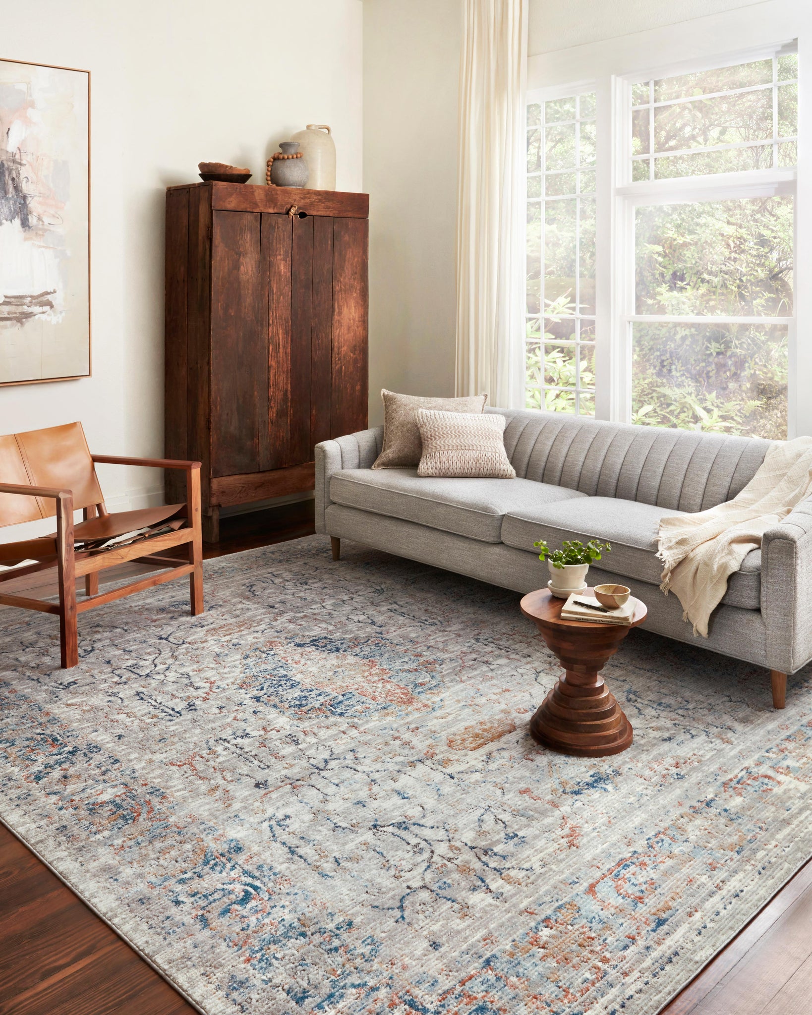 angle view of Bianca Stone / Multi luxury Rug