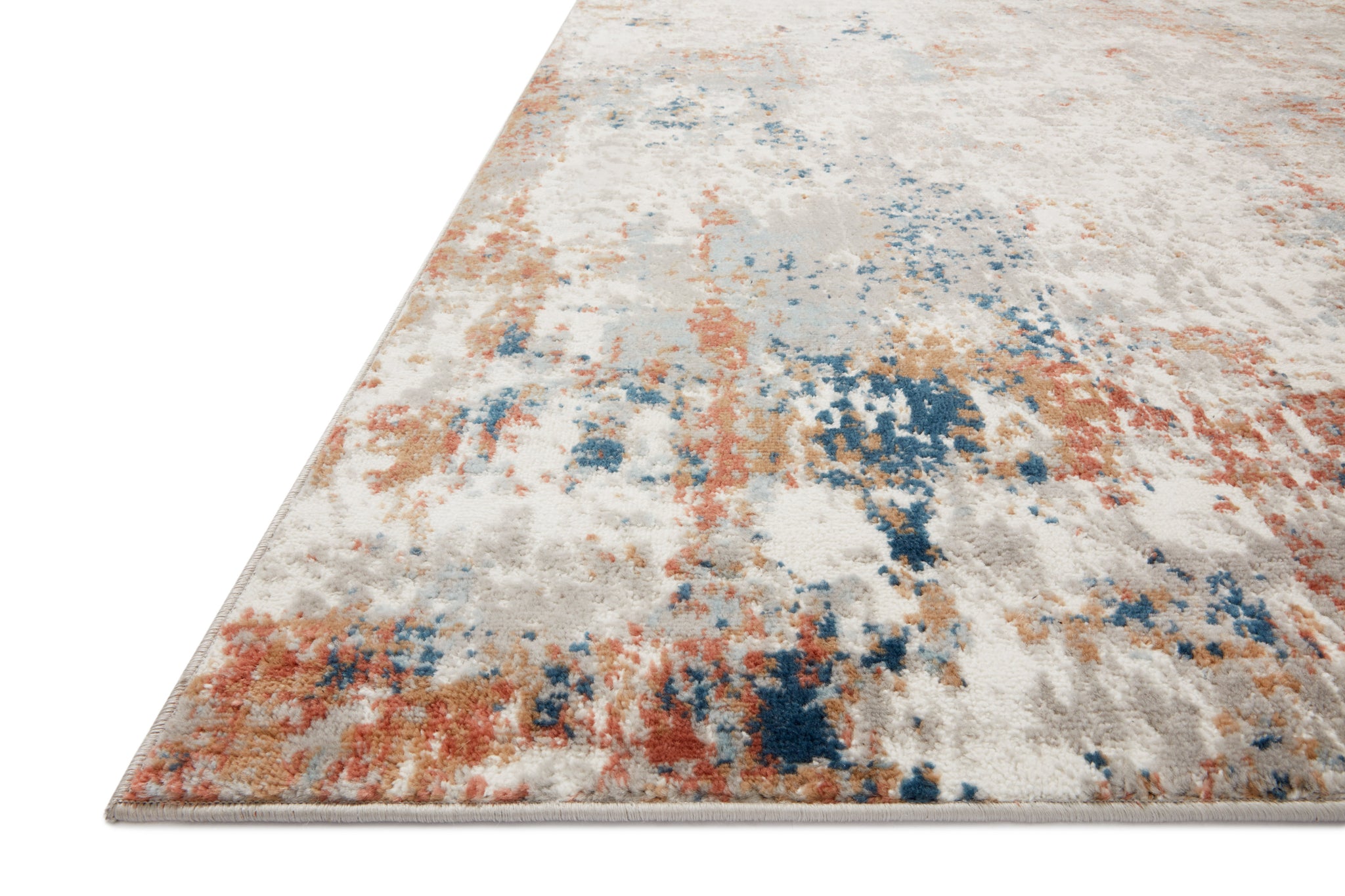 side view of Bianca Ivory / Multi luxury Rug