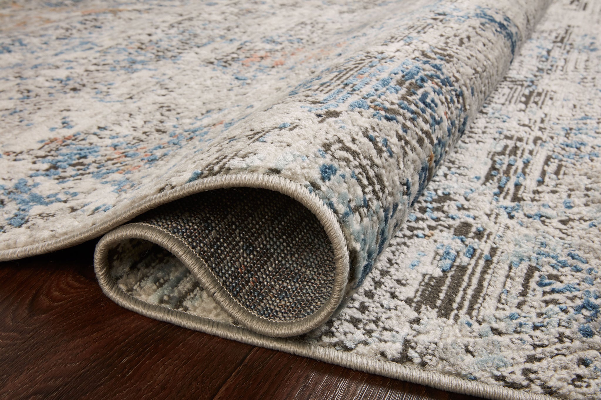 detail view of Bianca Grey / Multi luxury Rug