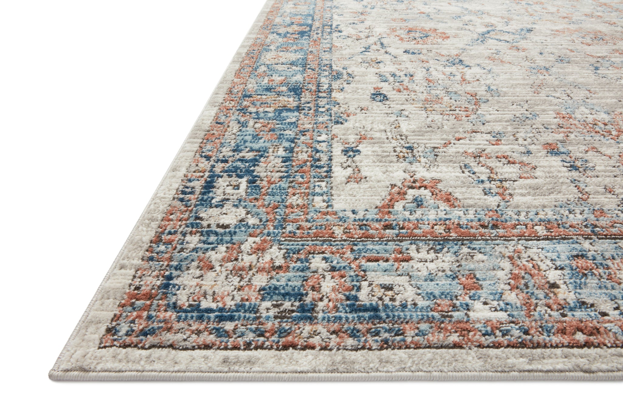 side view of Bianca Dove / Multi luxury Rug