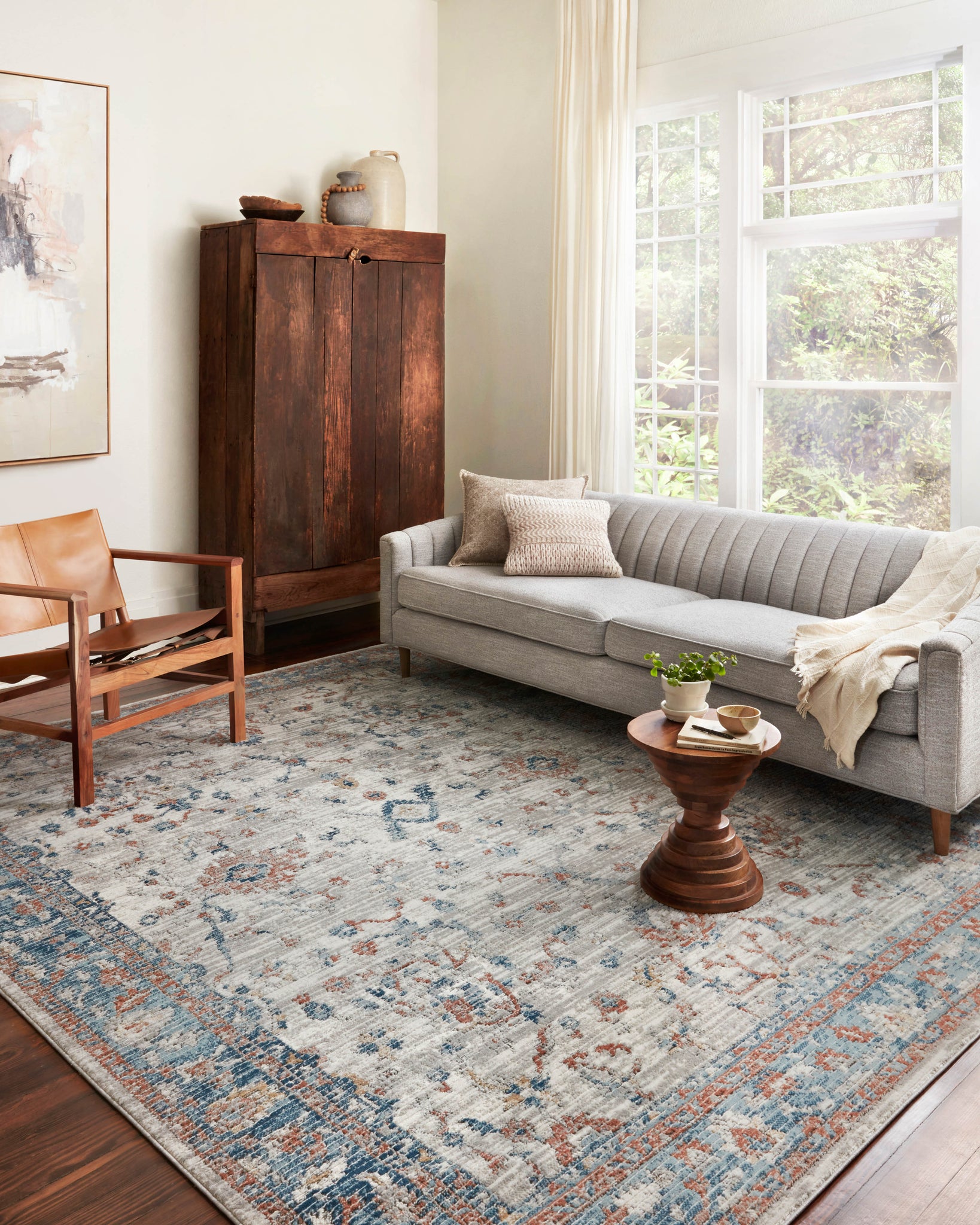 angle view of Bianca Dove / Multi luxury Rug