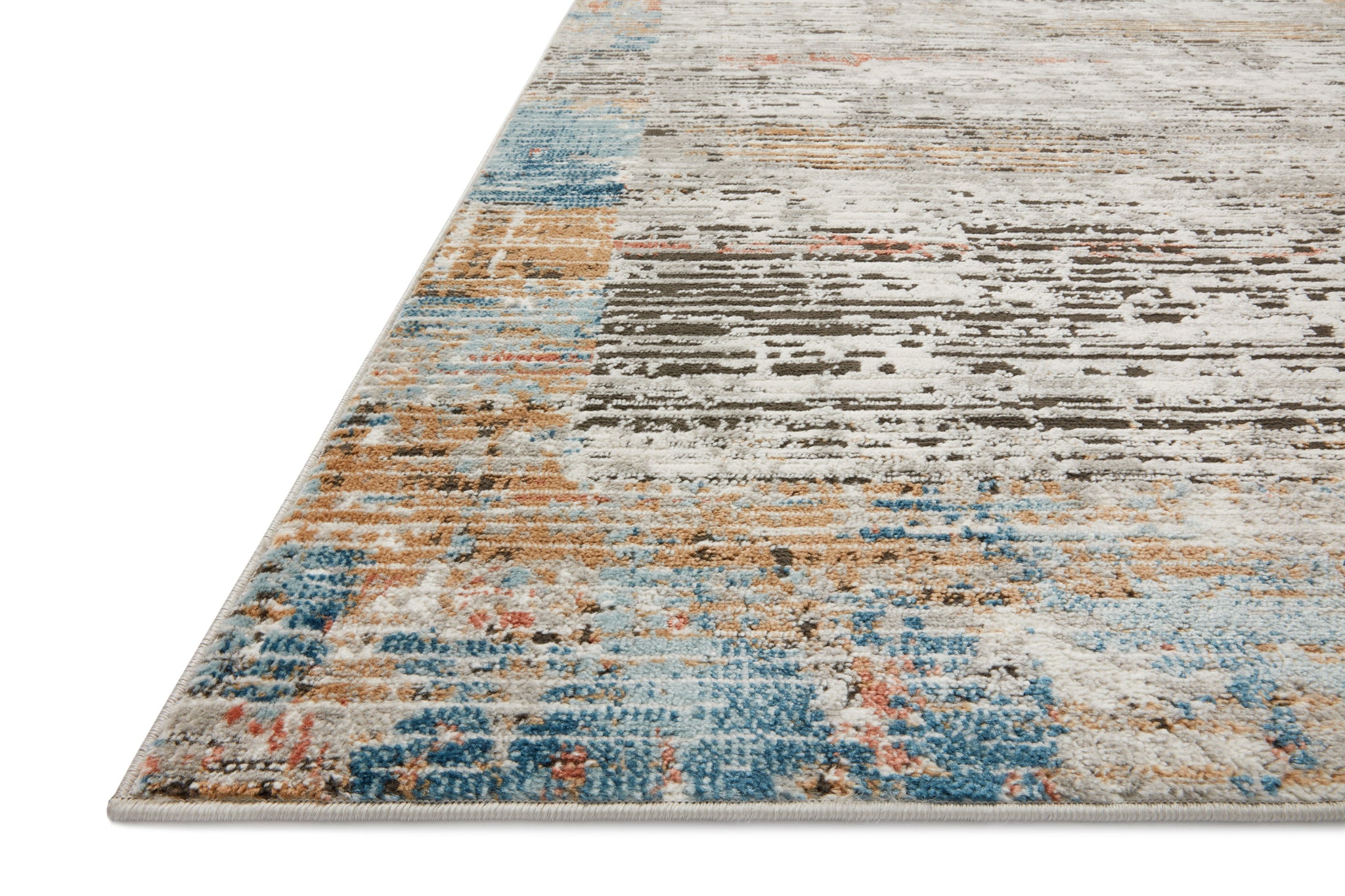angle view of Bianca Ash / Multi luxury Rug