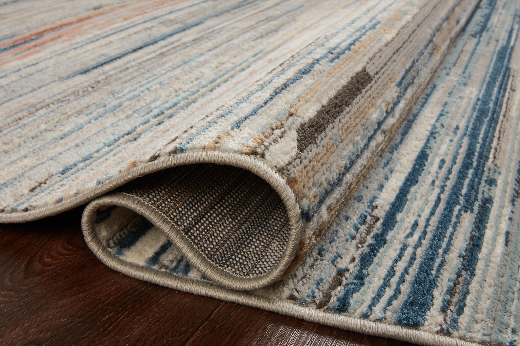 angle view of Bianca Pebble / Multi luxury Rug