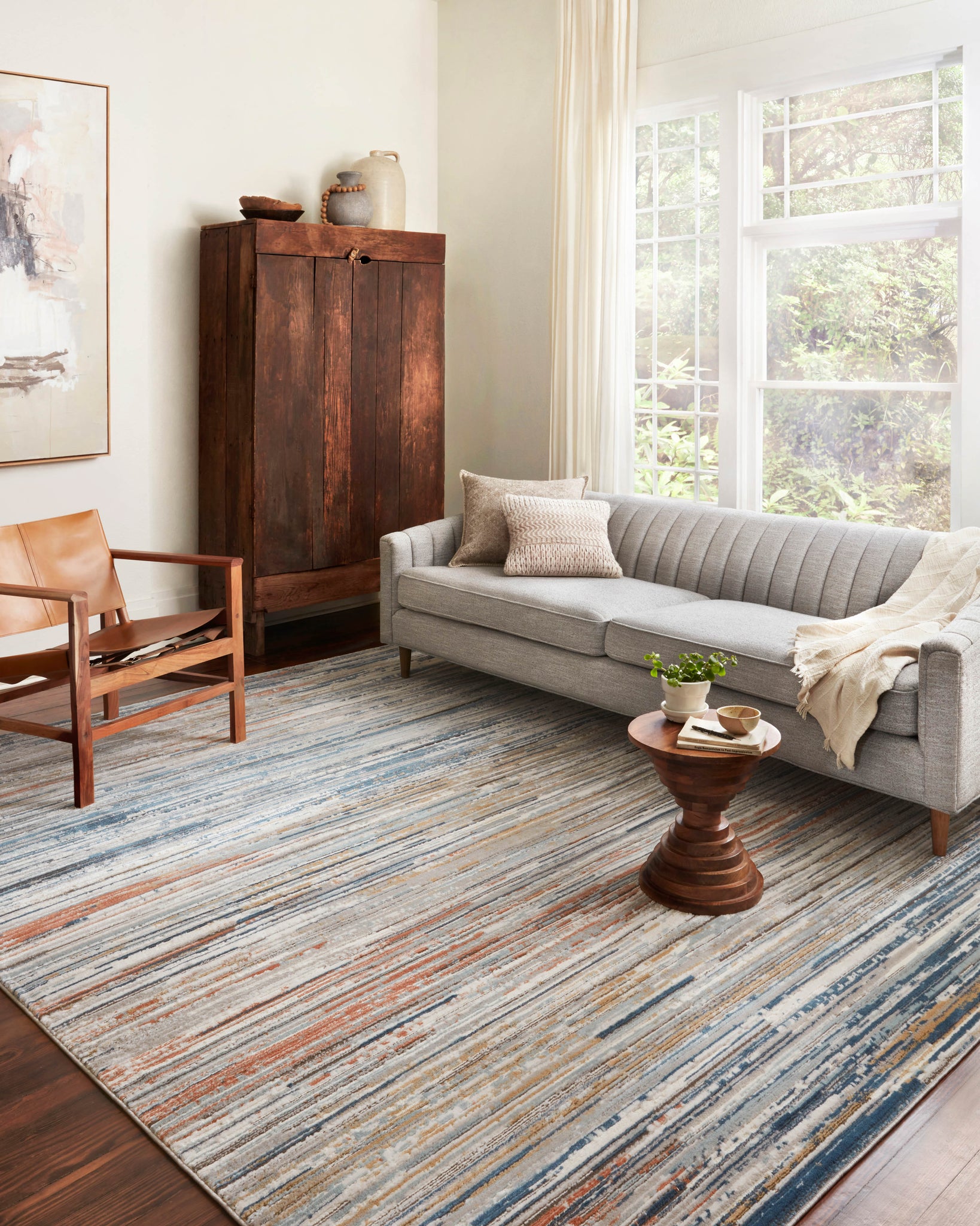 detail view of Bianca Pebble / Multi luxury Rug