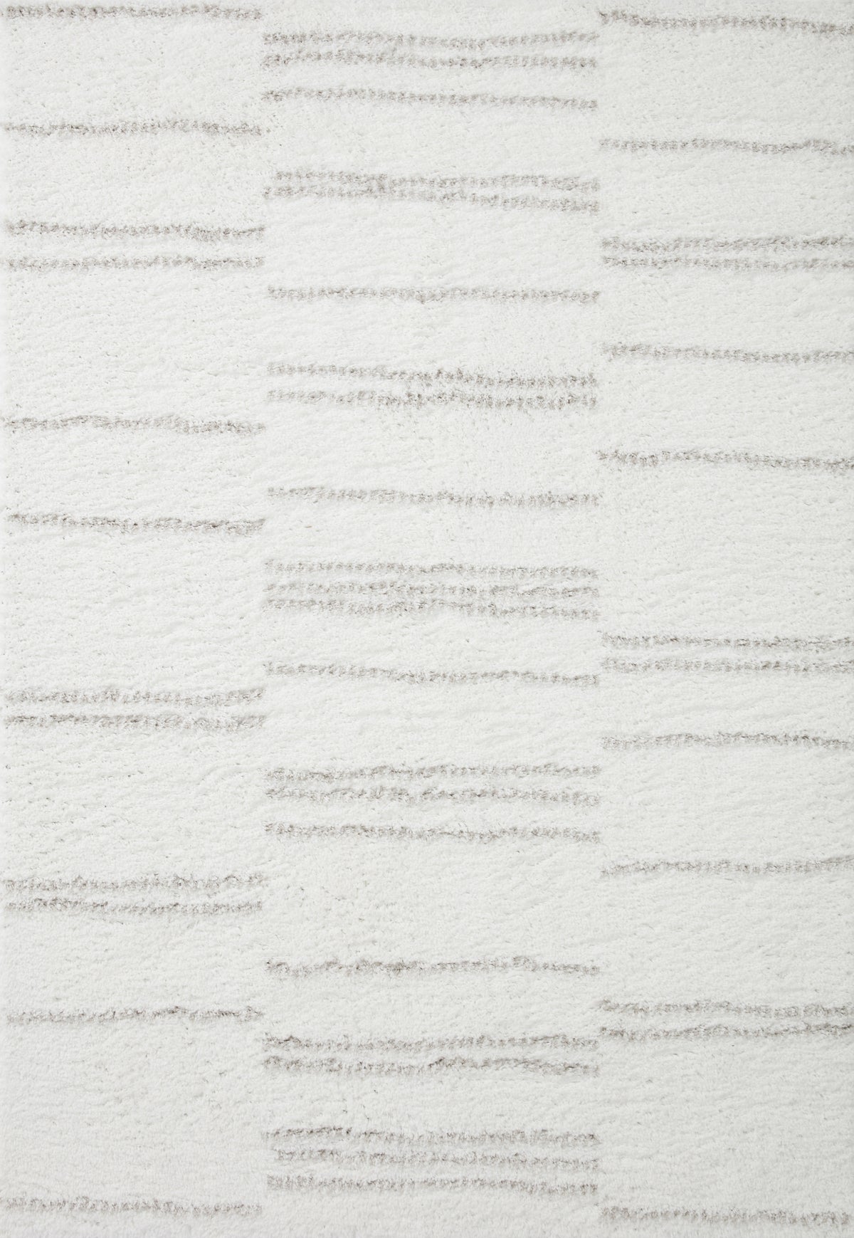 front view of Bliss Shag White / Grey luxury Rug