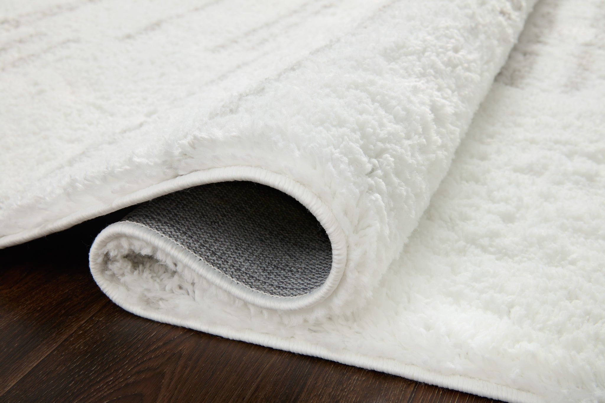 detail view of Bliss Shag White / Grey luxury Rug
