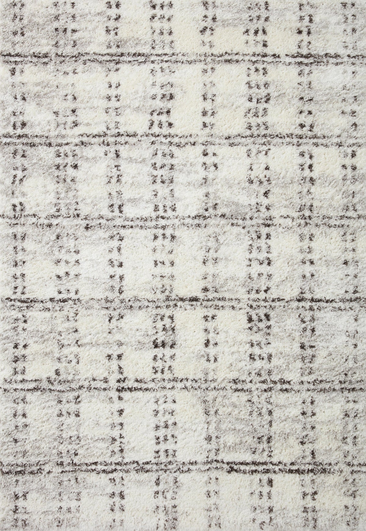 front view of Bliss Shag Cream / Grey luxury Rug