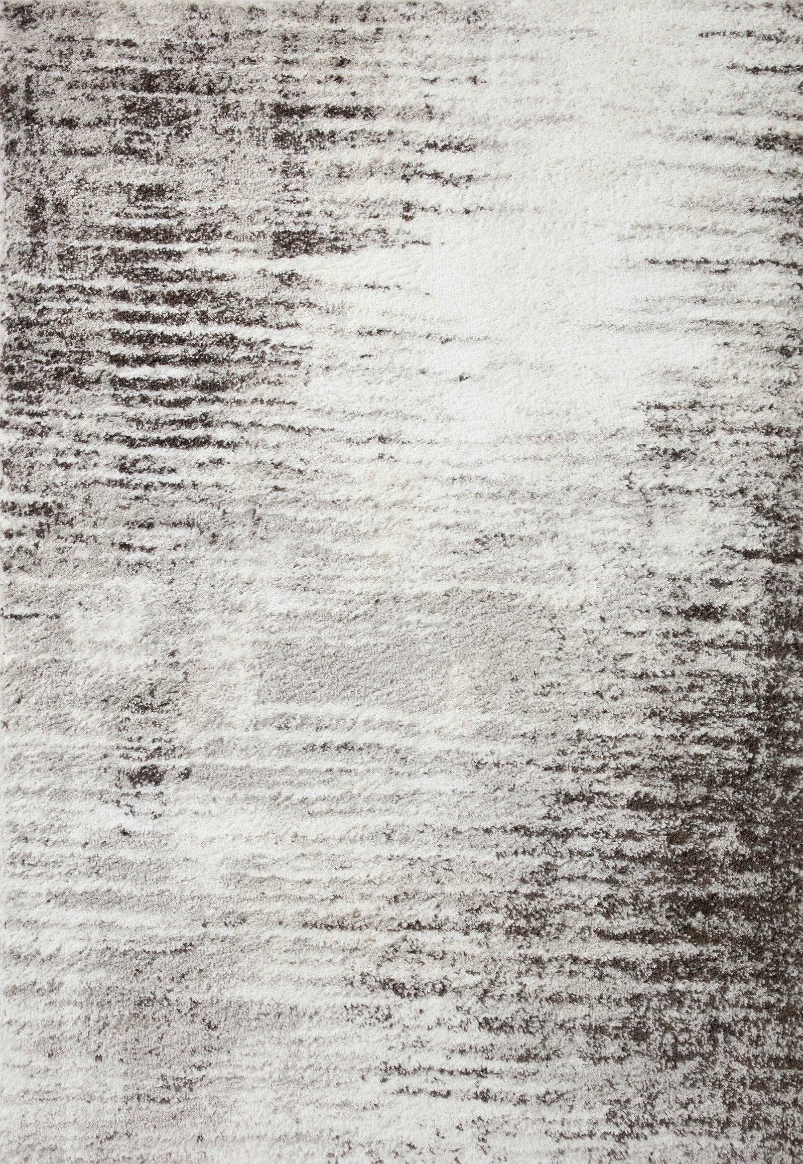 front view of Bliss Shag Grey / Cream luxury Rug