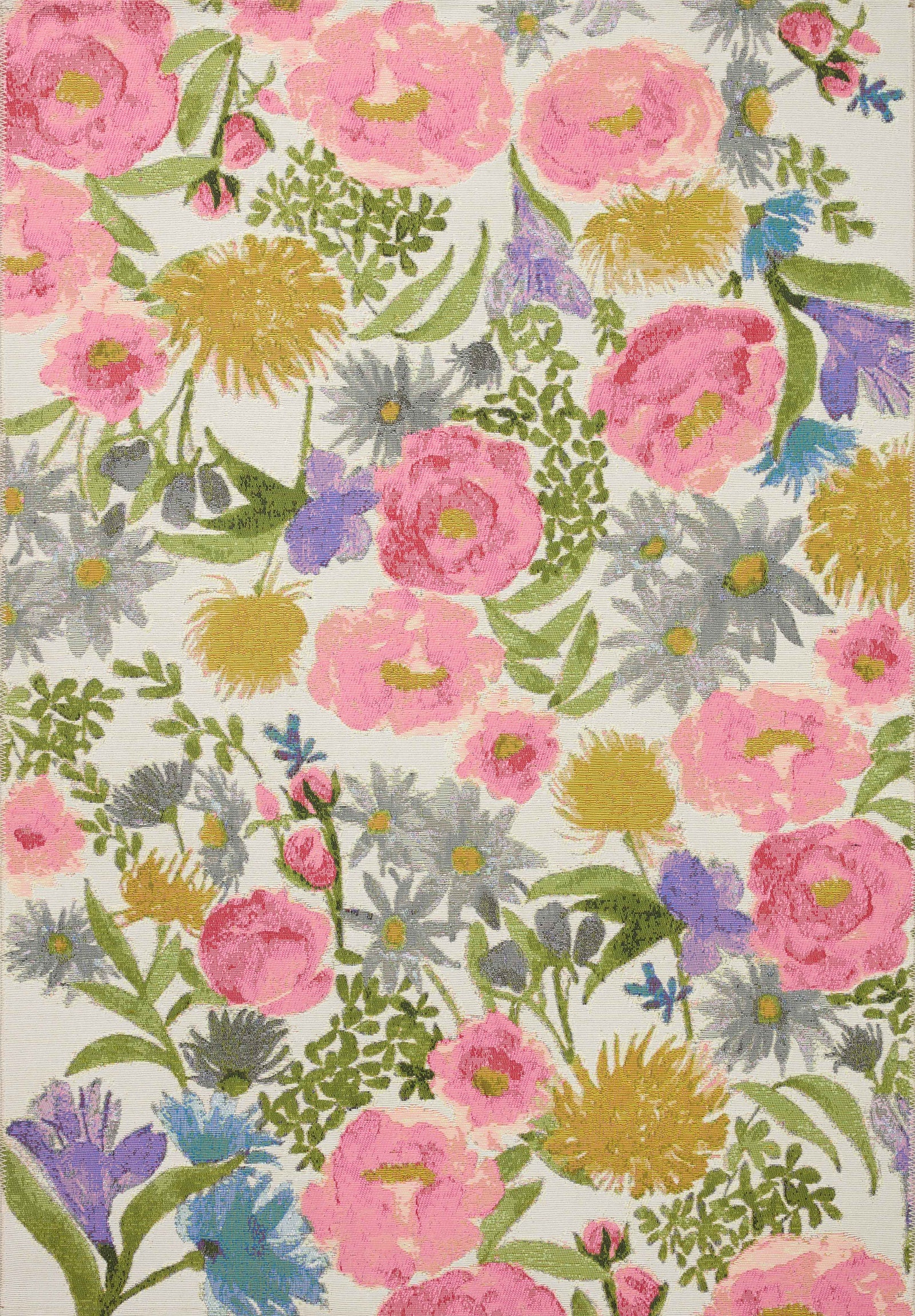 front view of Botanical Ivory / Multi luxury Rug