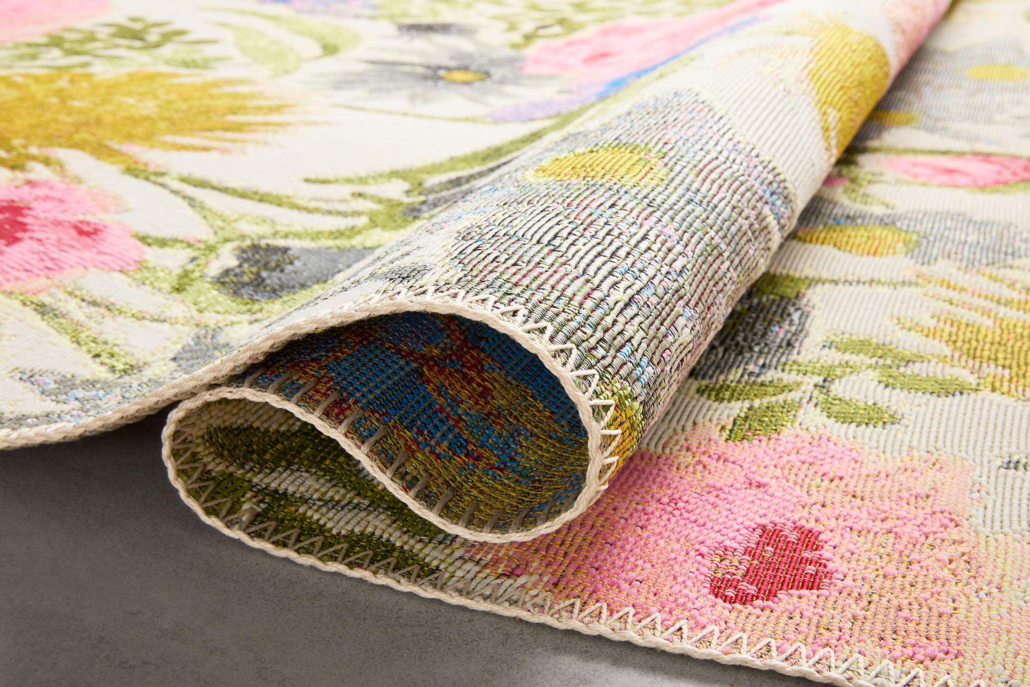 detail view of Botanical Ivory / Multi luxury Rug
