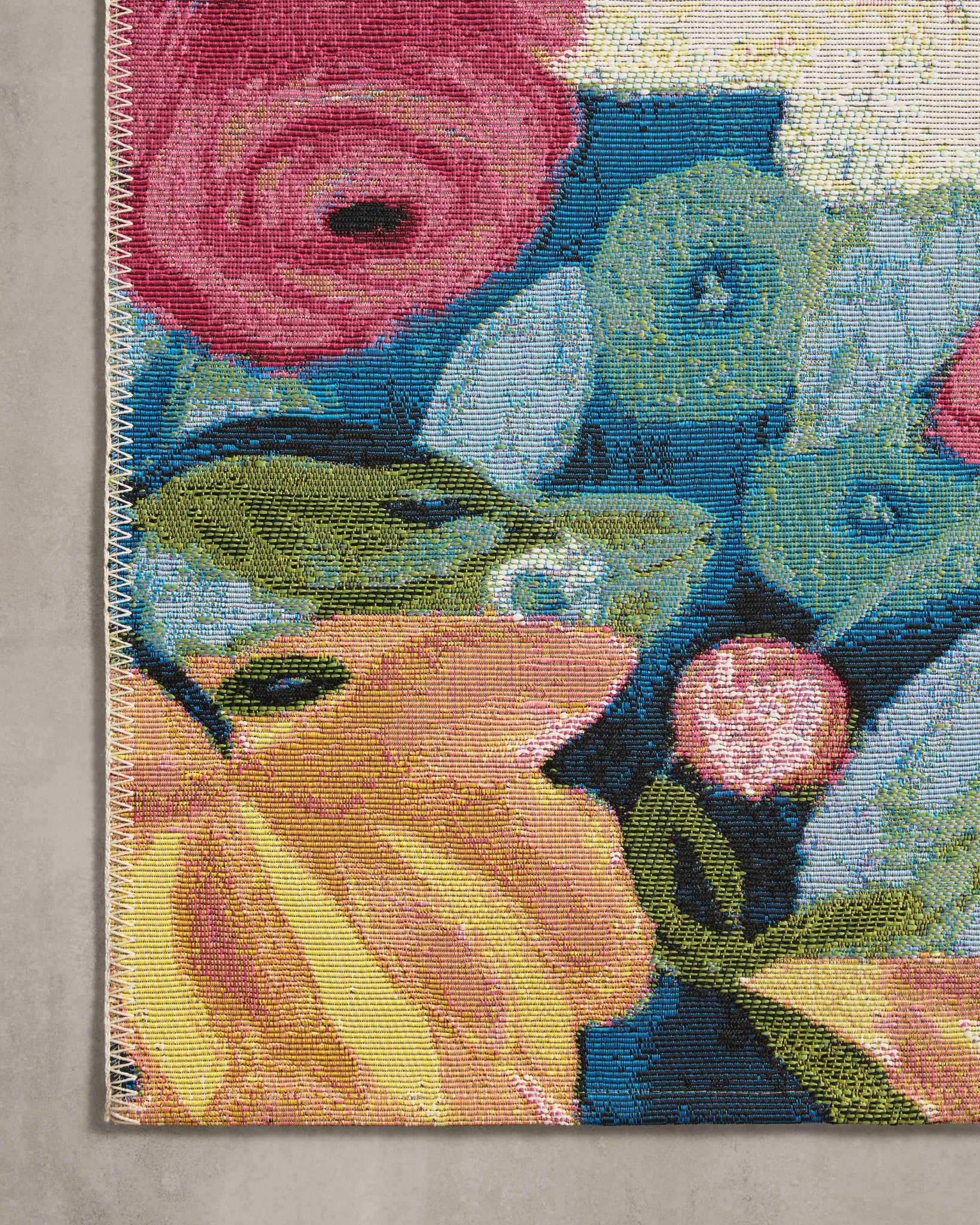 lifestyle view of Botanical Navy / Multi luxury Rug