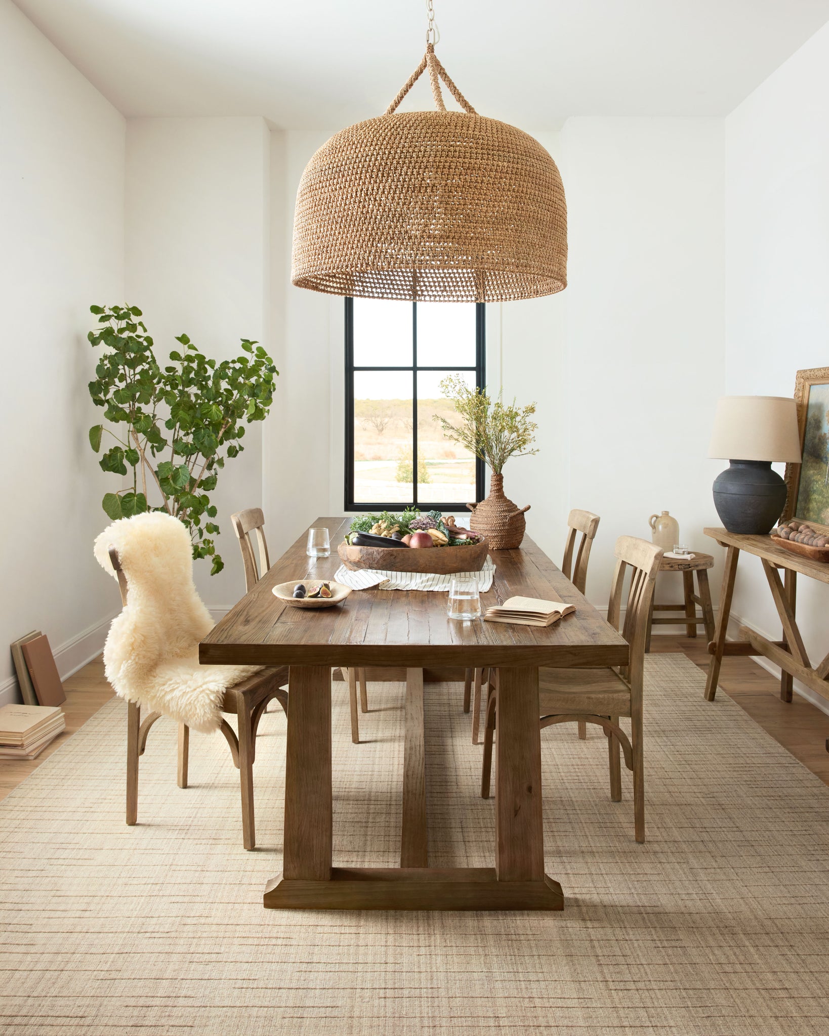 angle view of Brooks Oatmeal luxury Rug