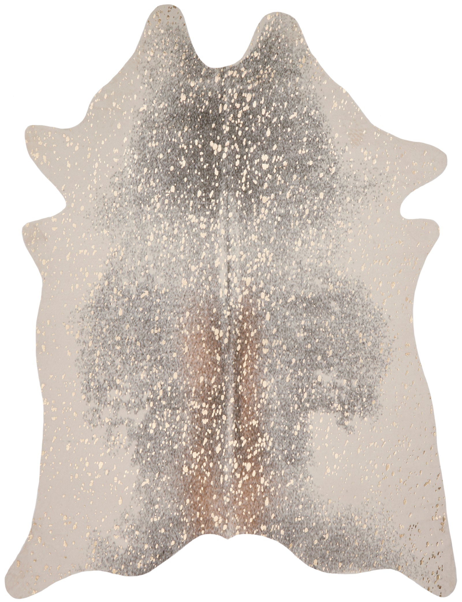 front view of Bryce Pewter / Gold luxury Rug