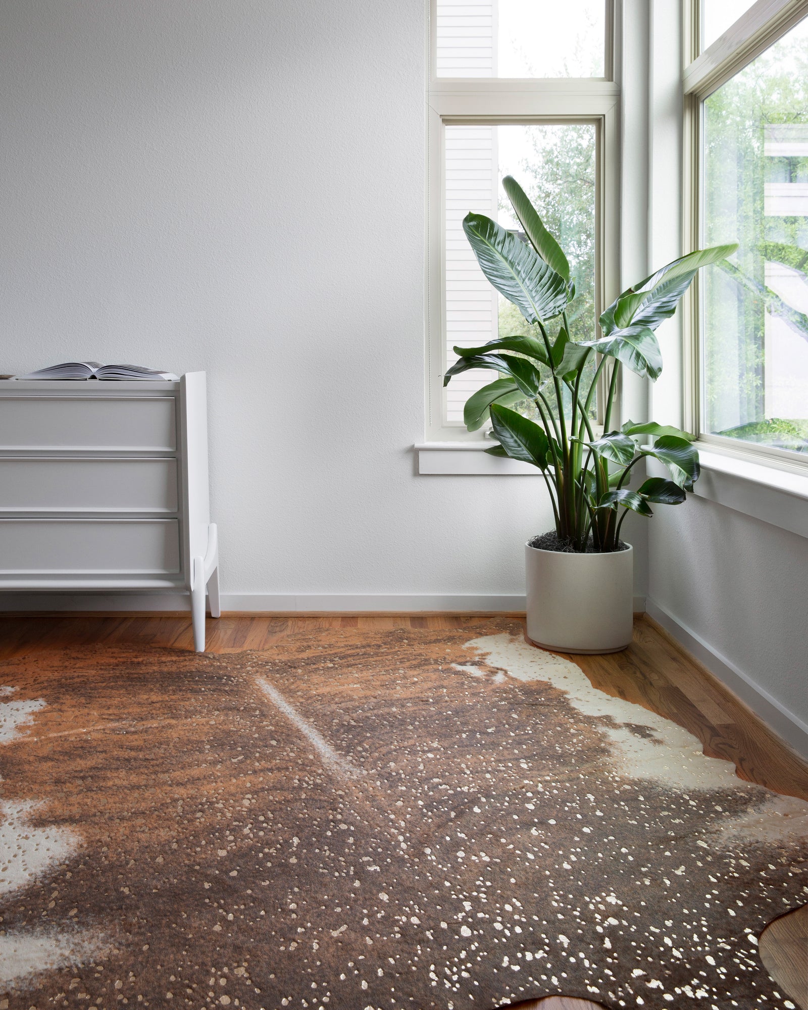 front view of Bryce Walnut / Champagne luxury Rug