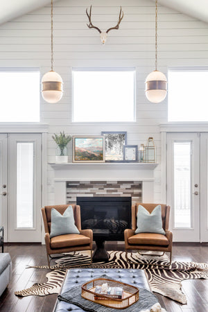 Broomley Pendant 14" styled in a bright kitchen for warm, layered light at Laurie Yapp Home.