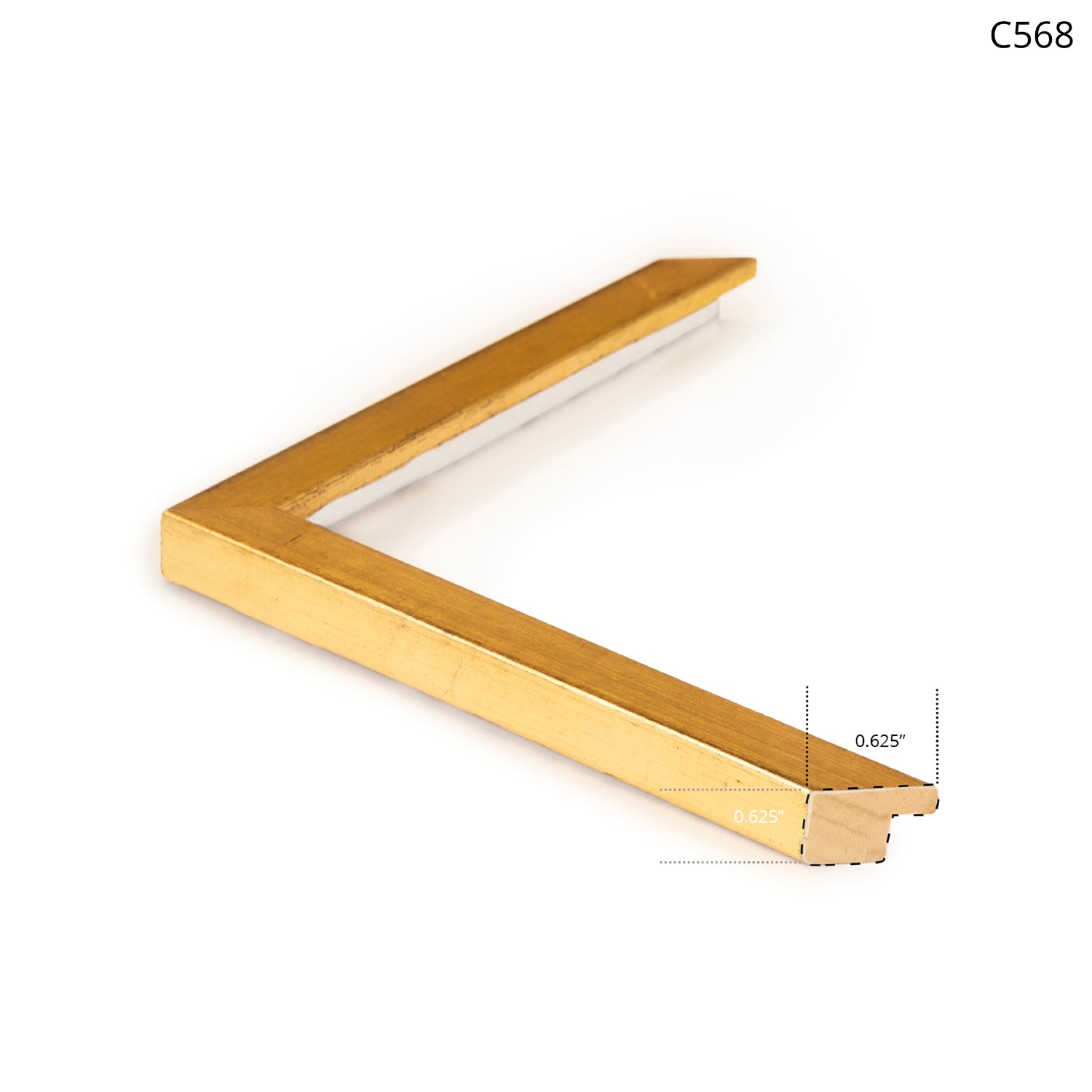 Gold frame corner, showcasing a sleek design with a shiny finish.