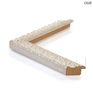 Decorative white frame with intricate detailing, showcasing a textured design