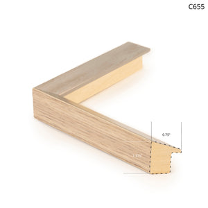 C655 wooden frame corner showing natural wood finish with a light tone